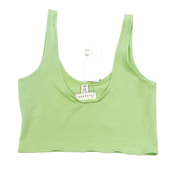 TOPSHOP Cami Cropped Tank in Green - NWT - Size 4 Petite - Picture 3 of 3